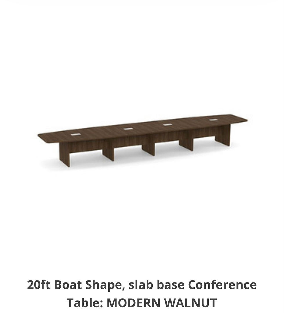 Thumbnail: 20' boat shaped conference table 