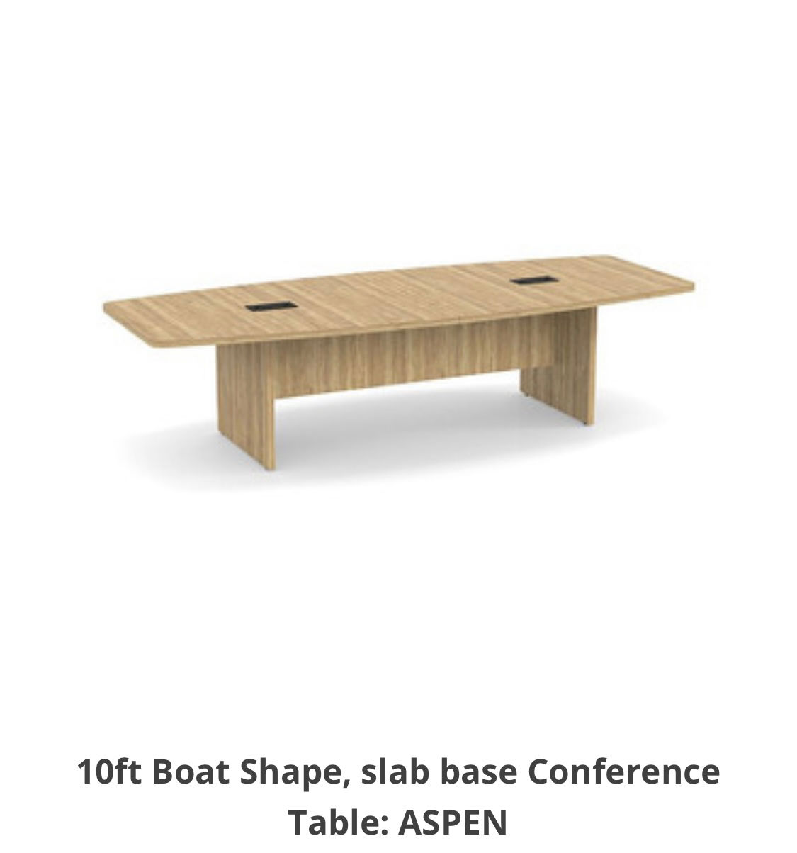 10' boat shaped conference table 