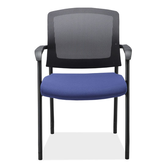 parson collection mesh back stack chairs with black frame