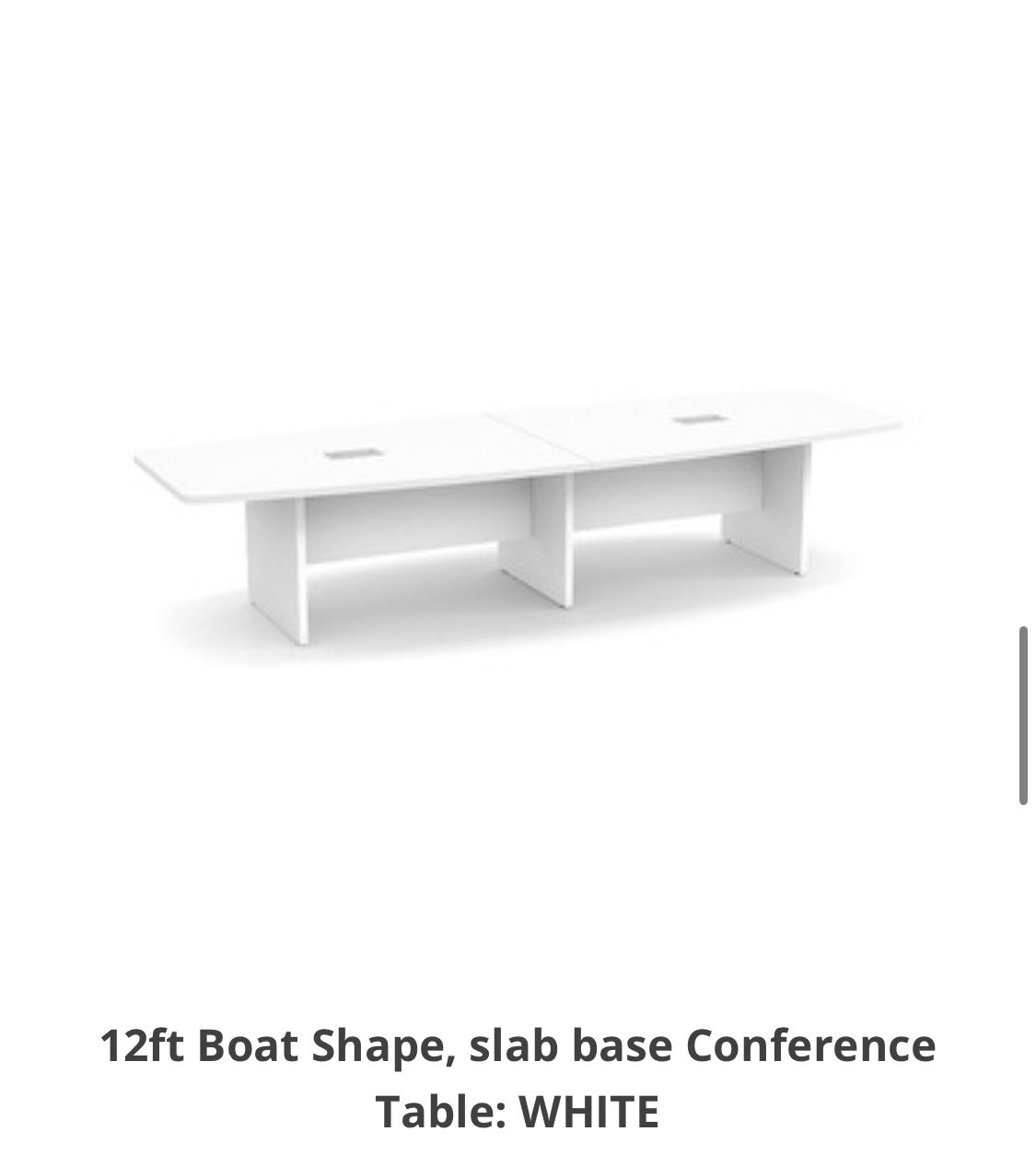 12' boat shaped conference table