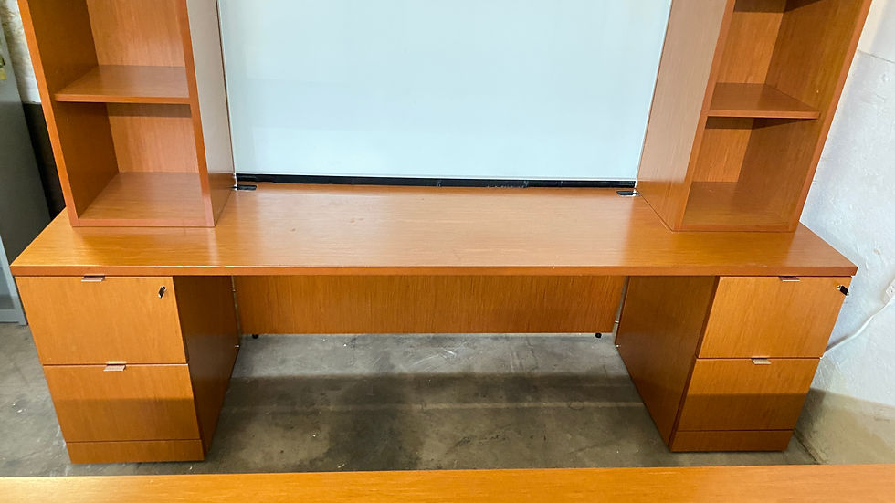 Thumbnail: Knoll Reff profiles desk and credenza set with hutch 