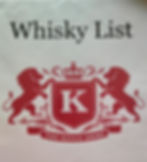 Whiskey Menu