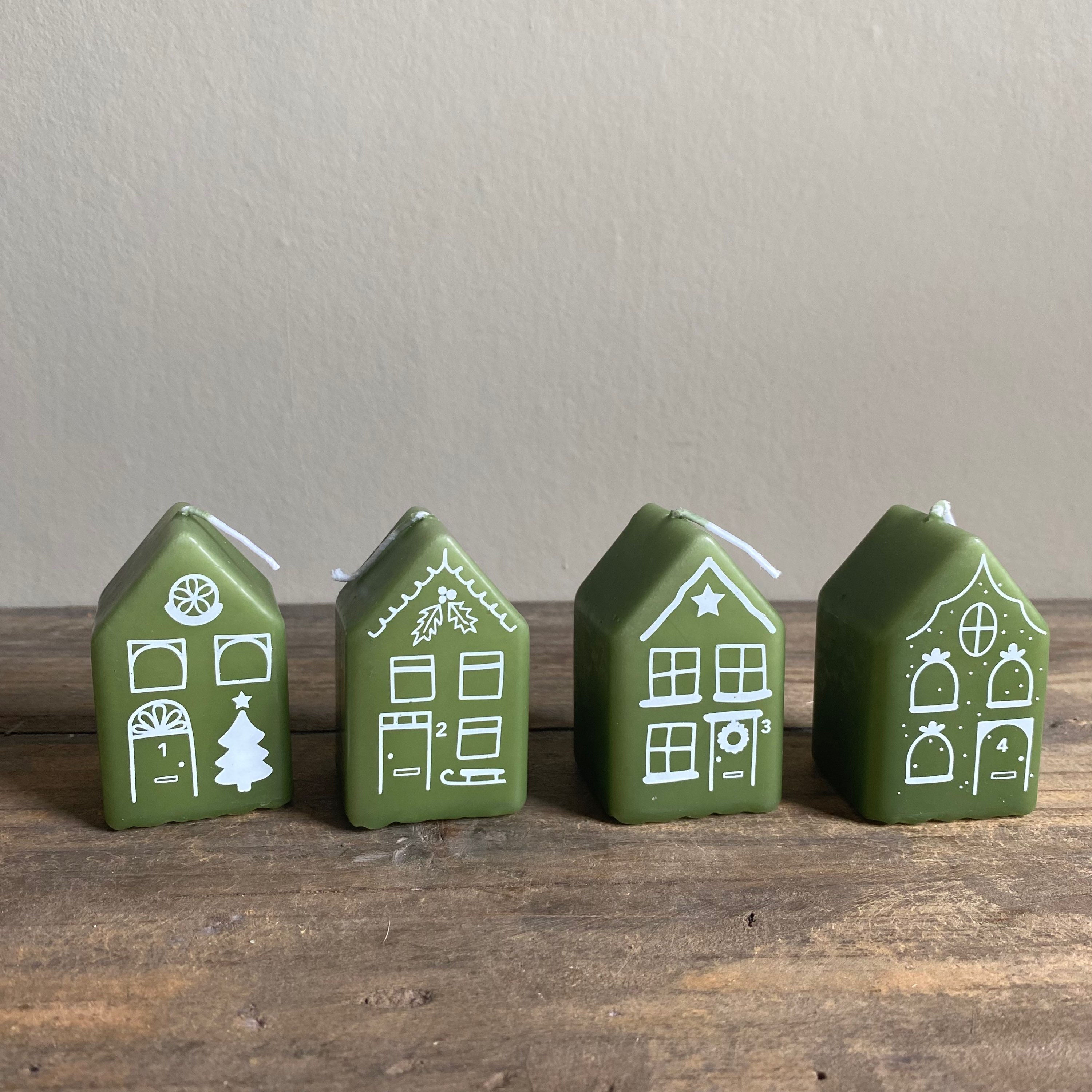 Rustik Lys Gingerbread House klein thijm (set van 4)