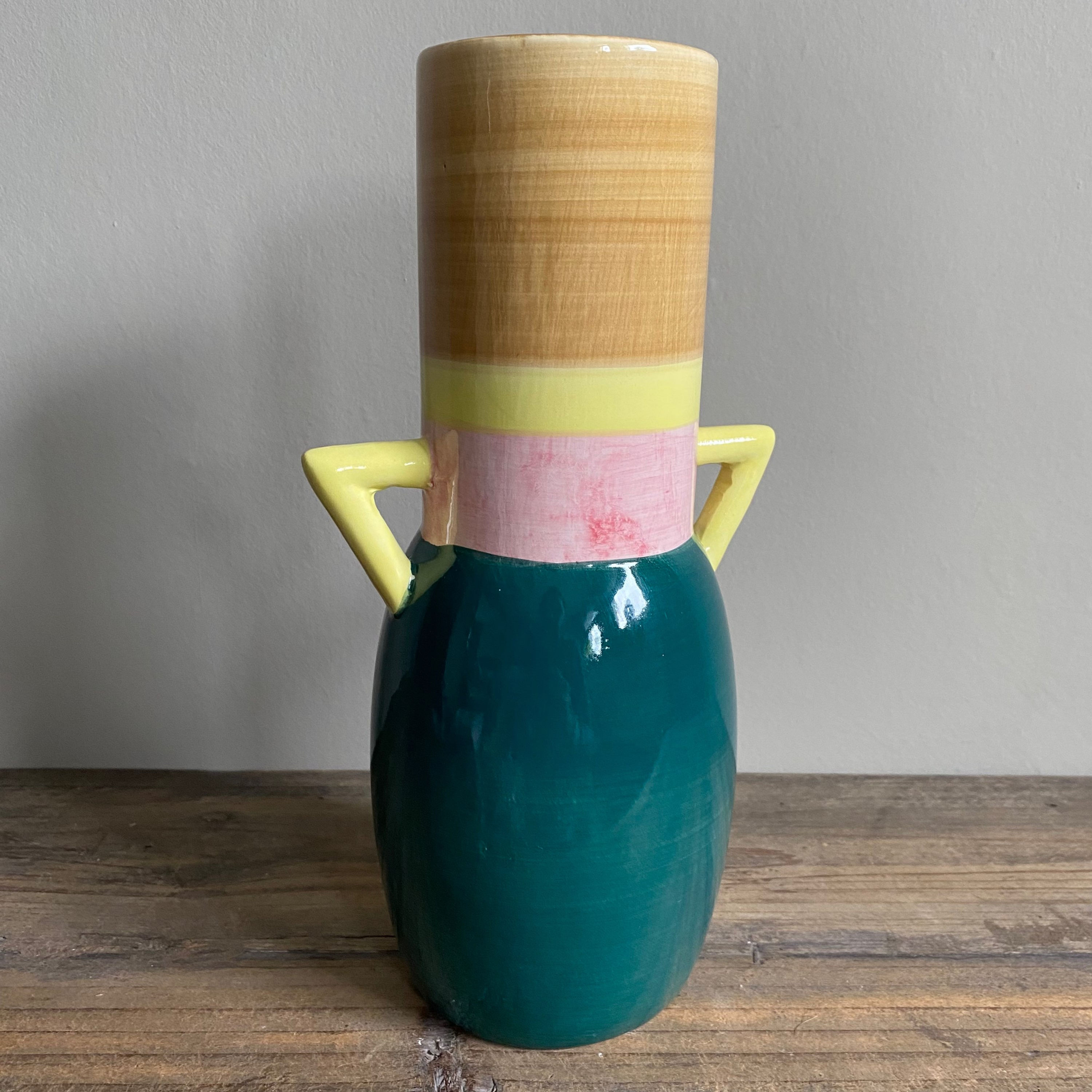 Vaas Cole groen/geel/roze