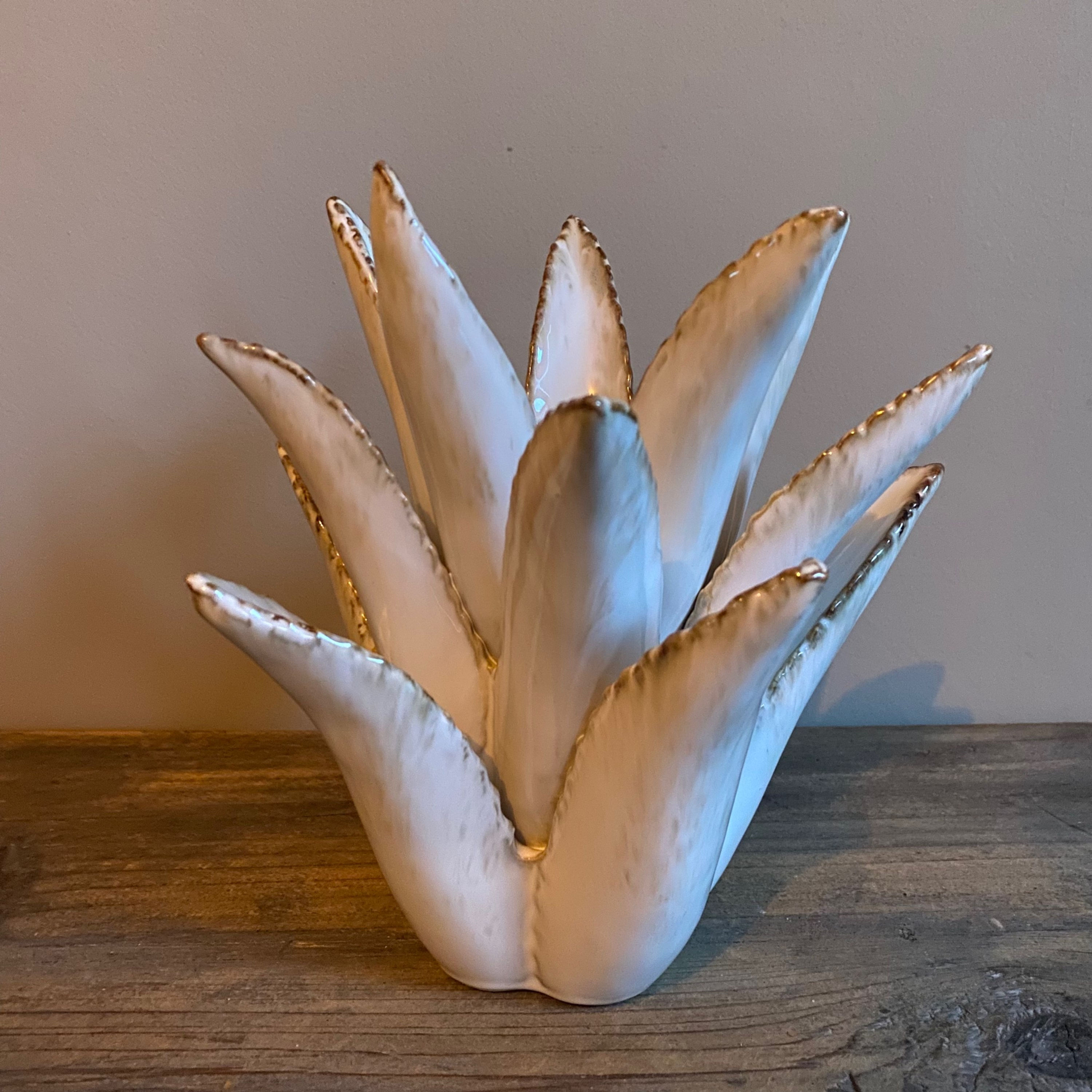 Light & Living Theelicht Cactus keramiek groot wit