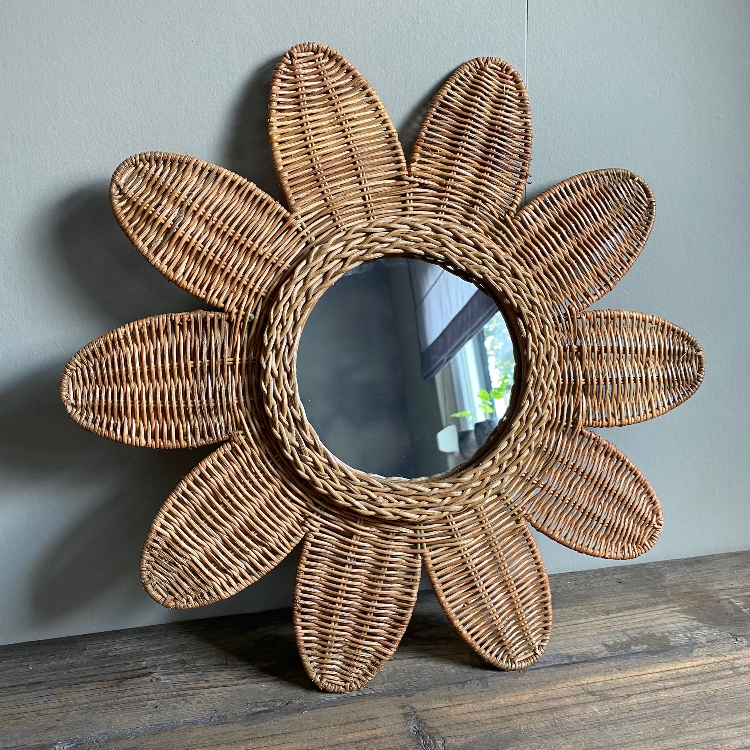 Hippie Monkey - Rotan spiegel Bloem