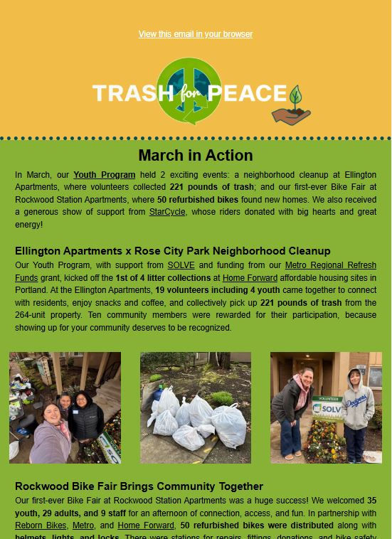 March: 221 Pounds of Trash, 50 Bikes, and One Amazing Community!