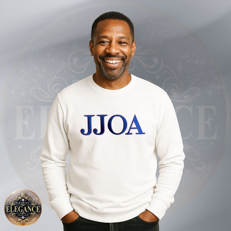 Thumbnail: JJOA Men's Puff Embroidered JJOA Crewneck Sweatshirt
