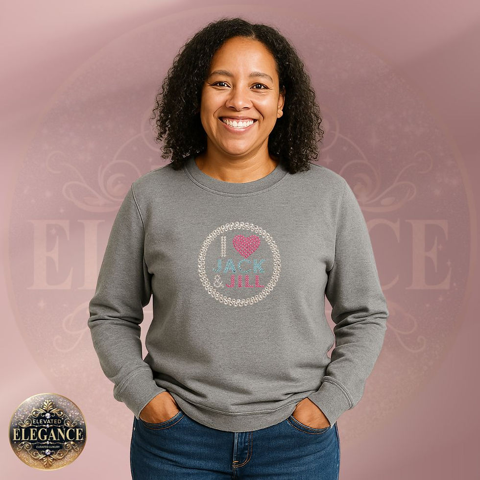 Thumbnail: JJOA Women's Bling I Heart Jack & Jill Crewneck Sweatshirt