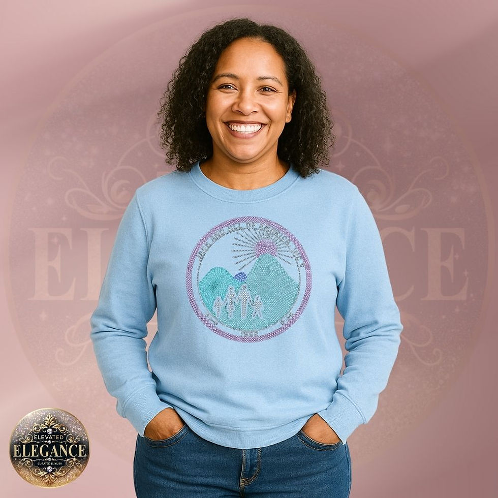 Thumbnail: JJOA Women's Bling Round Logo Crewneck Sweatshirt