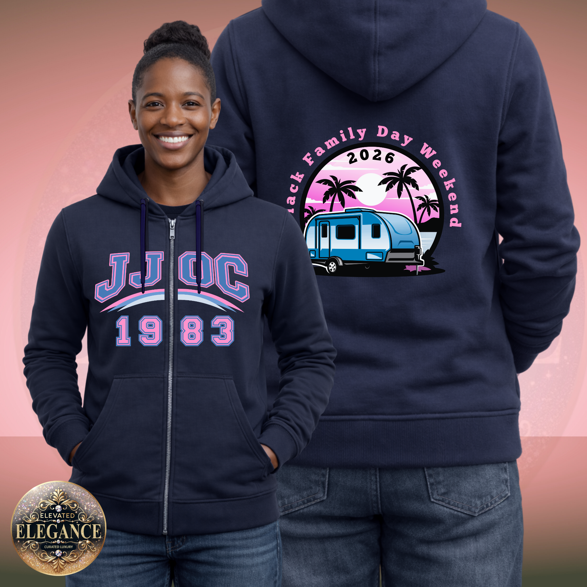 JJOC Black Family Day Women's Zip-up Hoodie