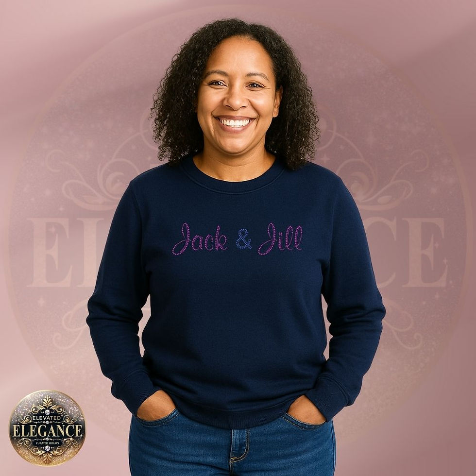 Thumbnail: JJOA Women's Bling Cursive Jack and Jill Crewneck Sweatshirt