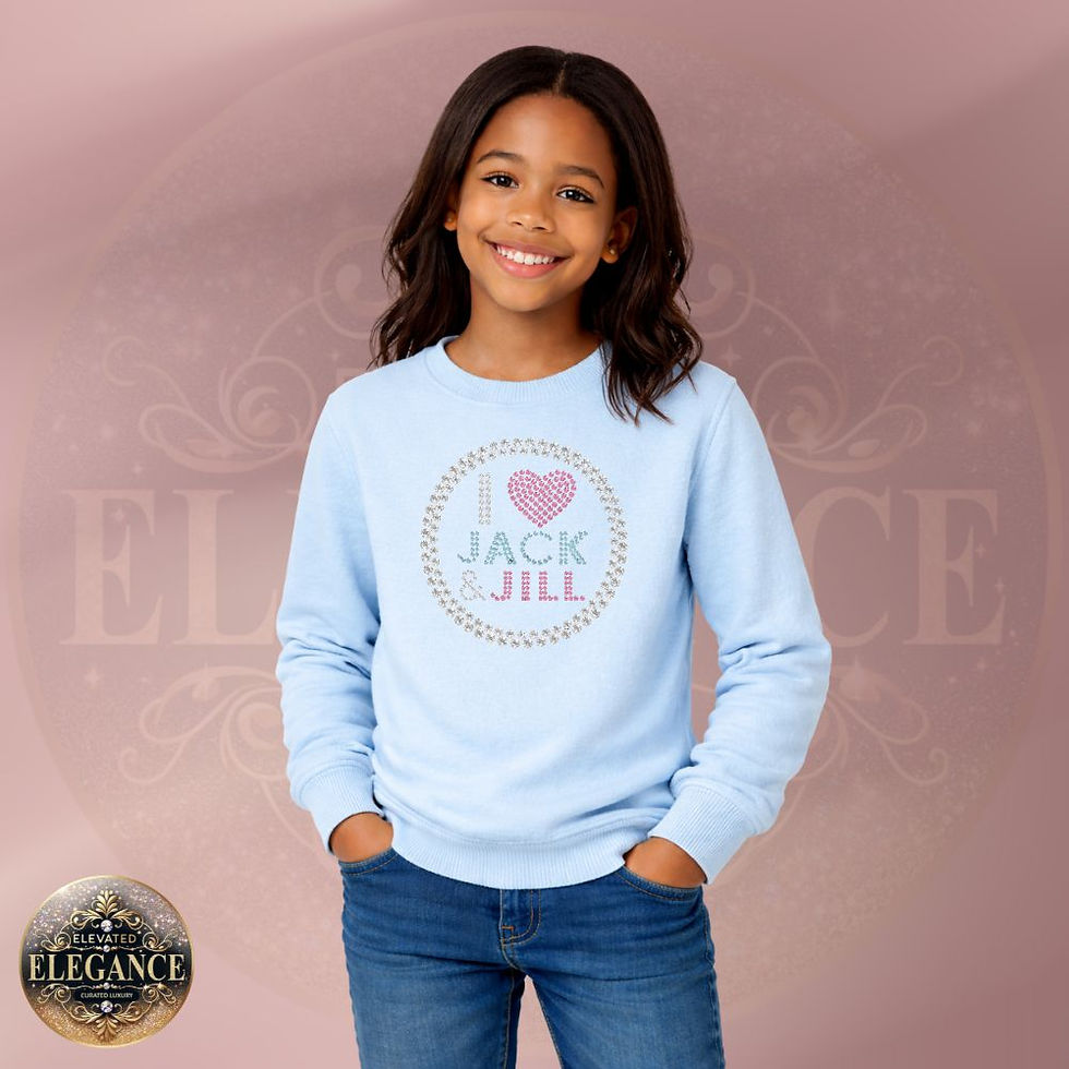 Thumbnail: JJOA Girl's Bling I Heart Jack & Jill Crewneck Sweatshirt