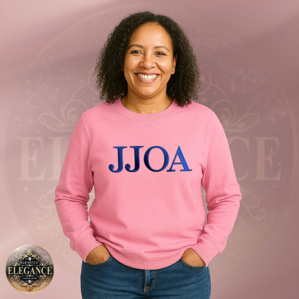 JJOA Women's Puff Embroidered JJOA Crewneck Sweatshirt