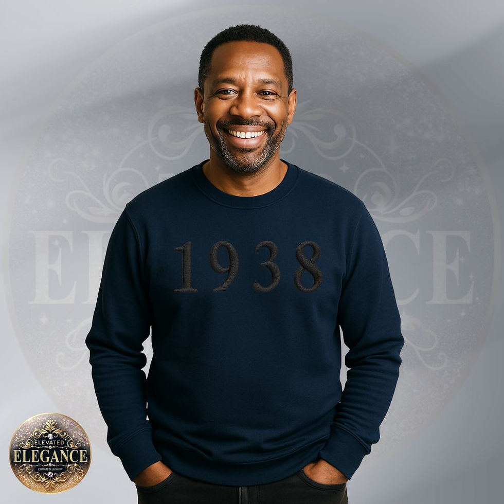 Thumbnail: JJOA Men's 3-D Puff Embroidered 1938 Crewneck Sweatshirt