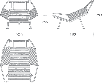 PP-Møbler model PP225 Flaglinestolen mål - tegnet af Hans J. Wegner