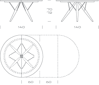 PP75 spisebord mål