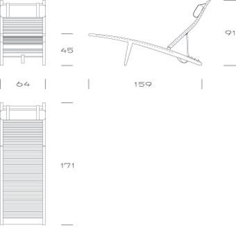 PP-Møbler model PP524 dækstol mål - tegnet af Hans J. Wegner