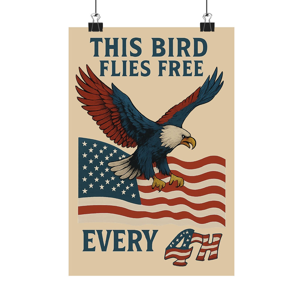 Thumbnail: This Bird Flies Free Every 4th” Patriotic Eagle  Matte Vertical Poster 
