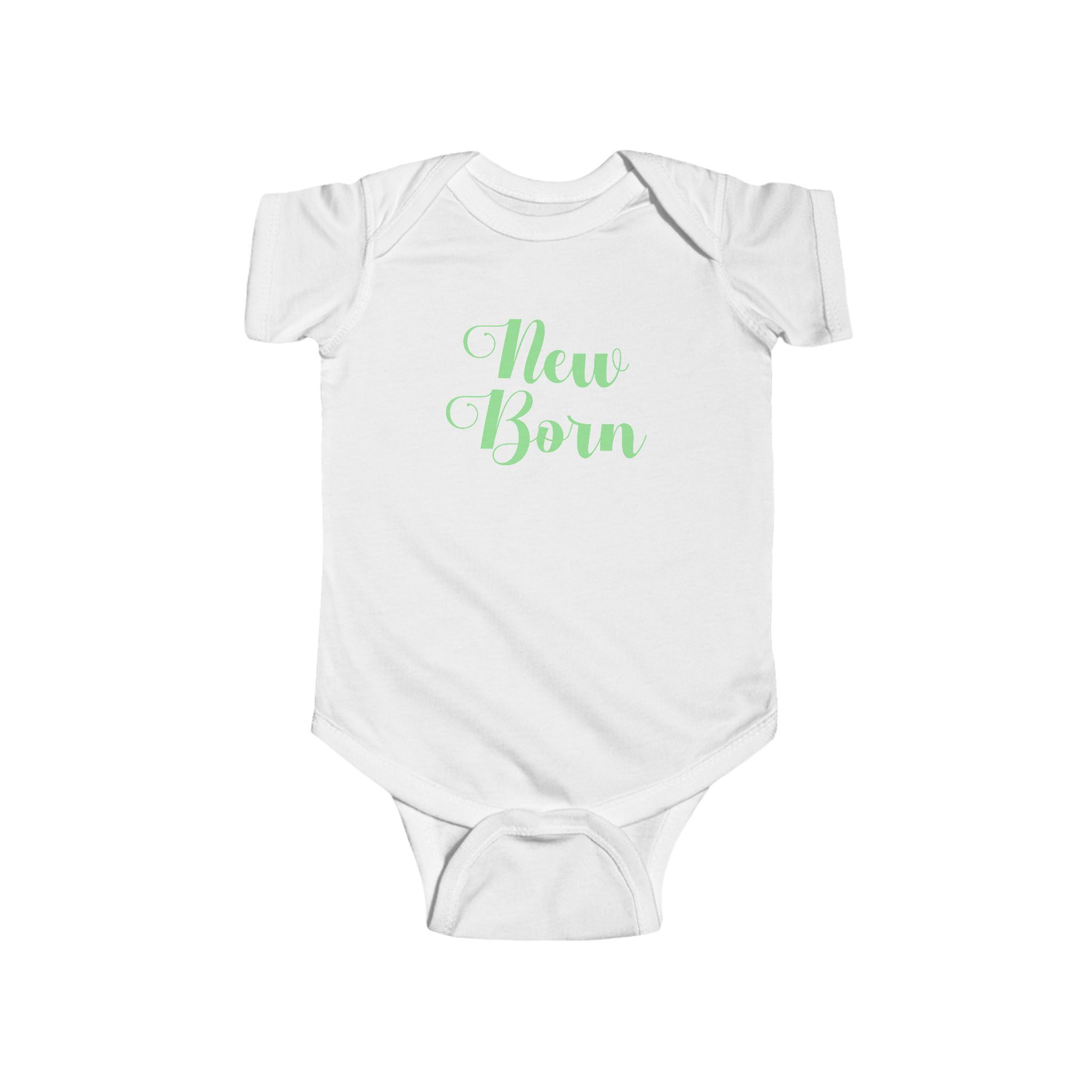 Newborn Infant Bodysuit - Mint Script Baby Onesie