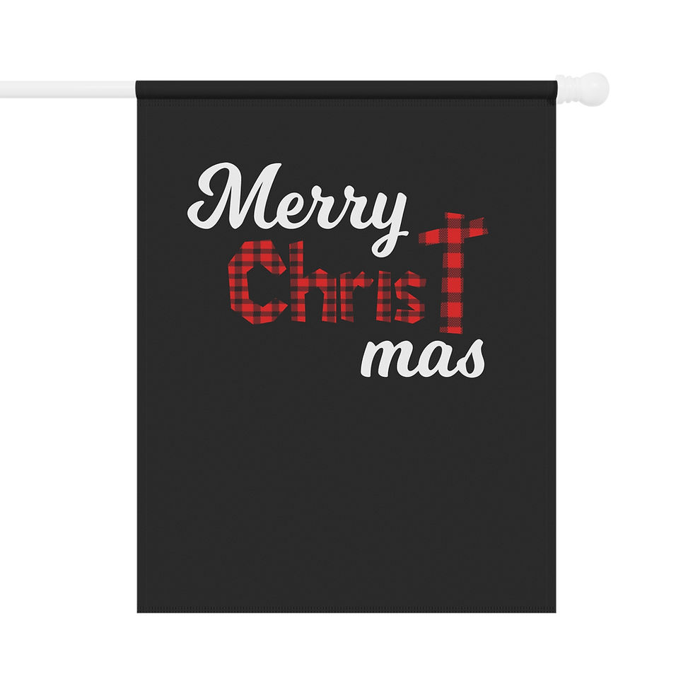 Thumbnail: Merry Christmas  with a cross Garden & House Banner