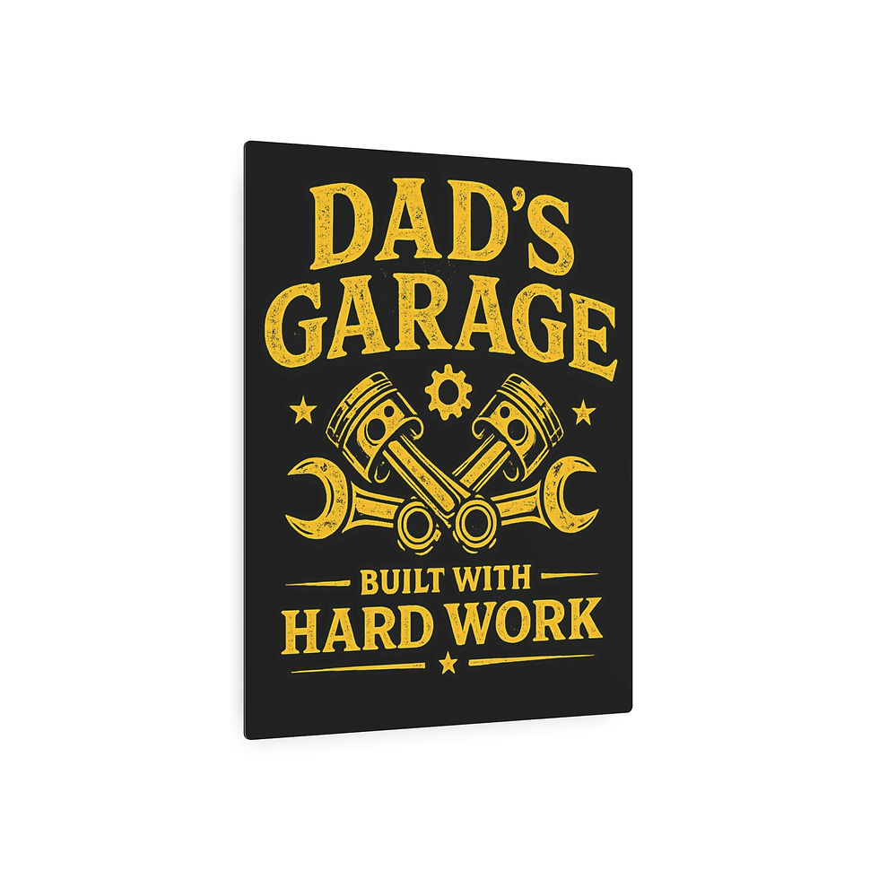 Thumbnail: Dad's Garage: Built with Hard Work" Rustic Workshop Decor Metal Sign