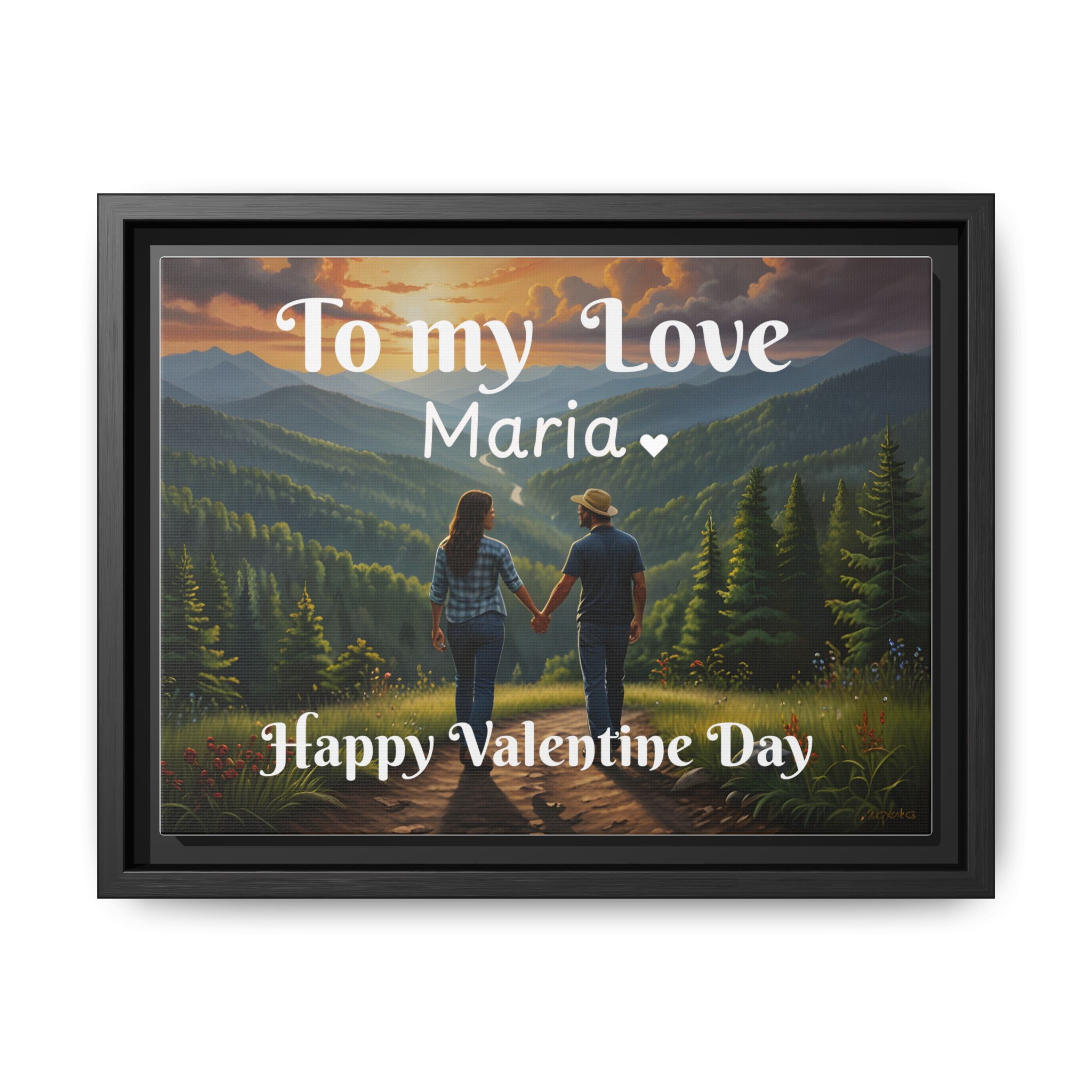 personalize mountain in my love gift for valentine day Matte Canvas, Framed