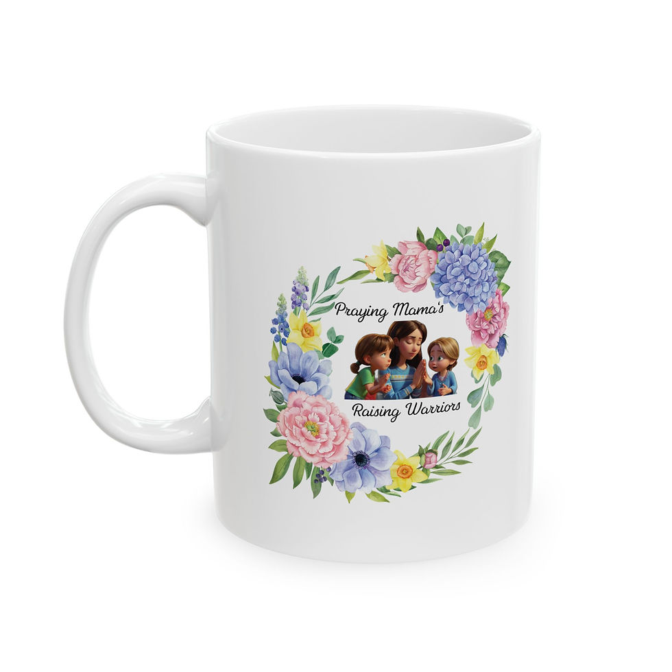Thumbnail: Praying mama Christian Mother's Day floralCeramic Mug, 11oz