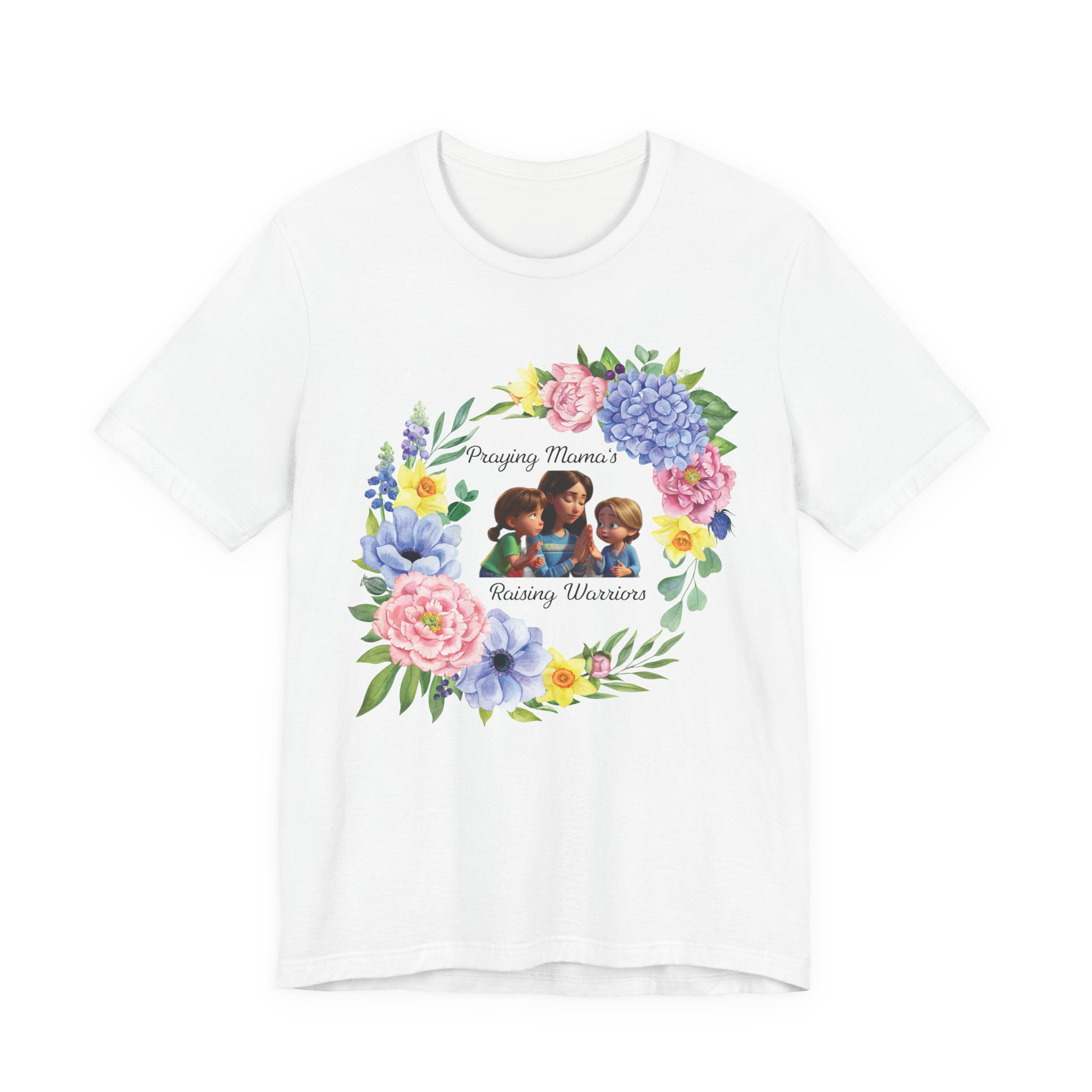 Praying mama Christian Mother's Day floral Unisex Jersey Short Sleeve Tee