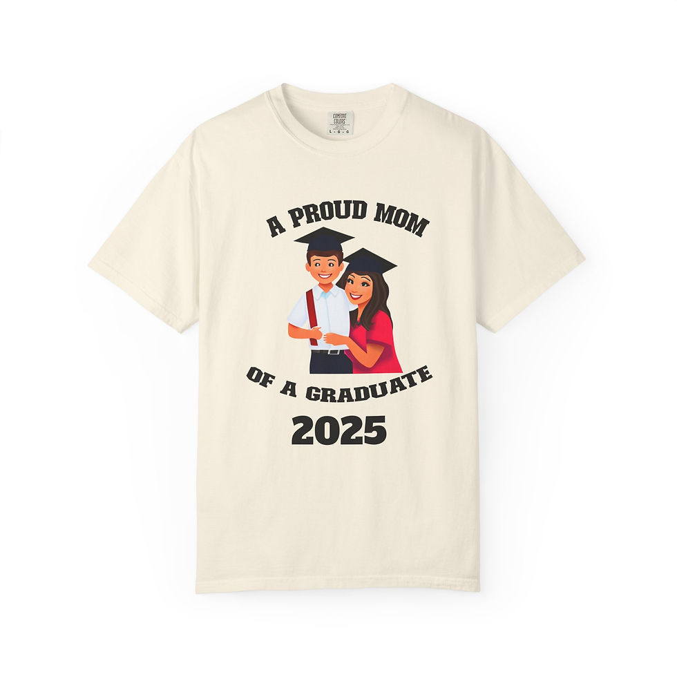 Thumbnail: A proud mom of a graduate (add your year)  Unisex Garment-Dyed T-shirt