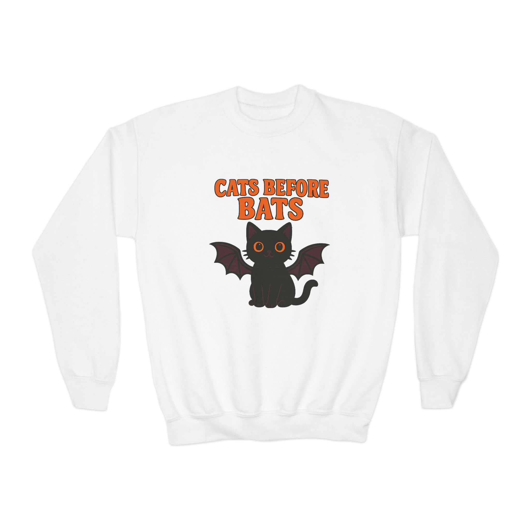 Cats before bats Halloween black cat kids sweatshirt