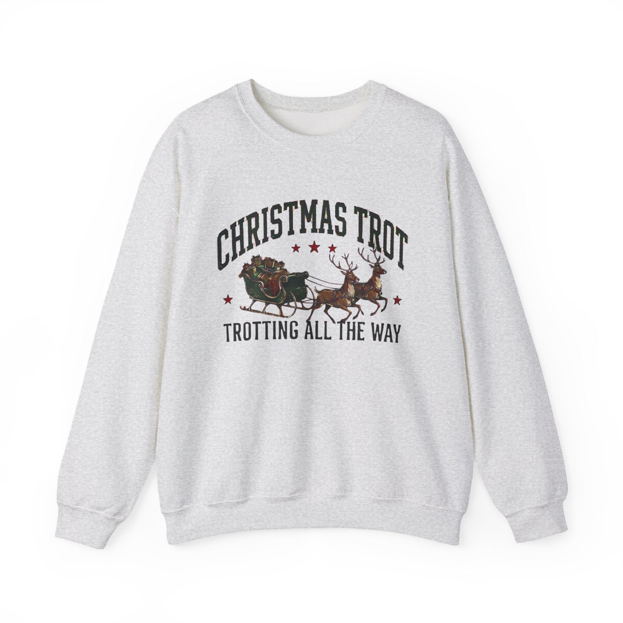 Christmas Trot Sweatshirt — 'Trotting All The Way' Holiday Crewneck