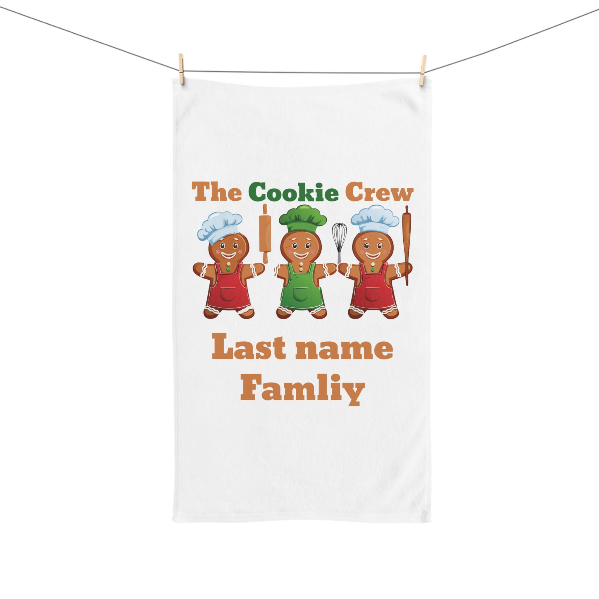 The cookie crew custom name Christmas  Hand Towel