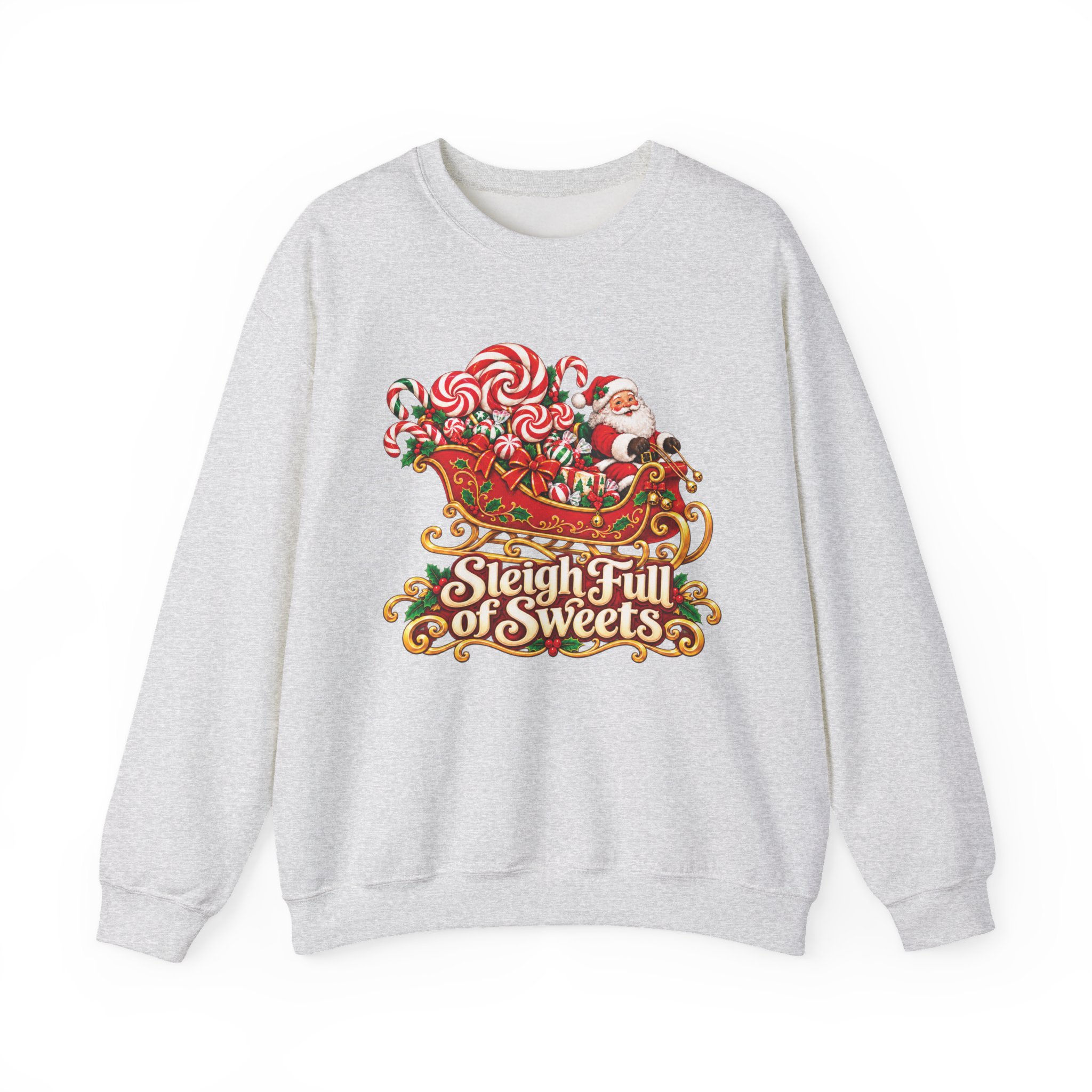 Sleigh Full of Sweets" Santa Candy Sleigh Christmas Crewneck sweatshirt