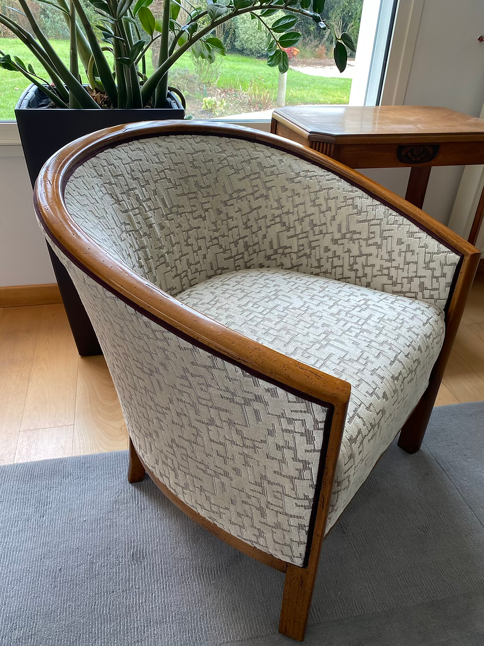 Miniature : Fauteuil tonneau Leleu