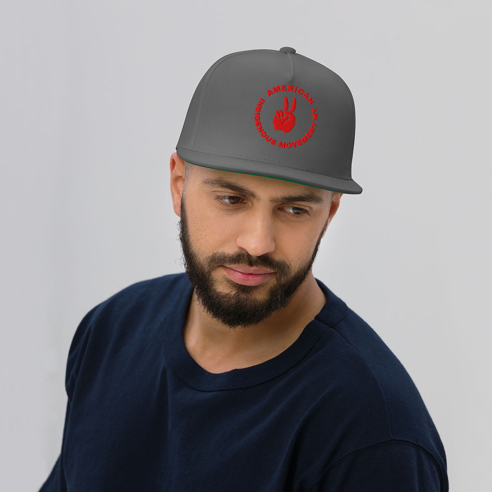 Thumbnail: Embroidered AIM MT Flat Front Bill Cap