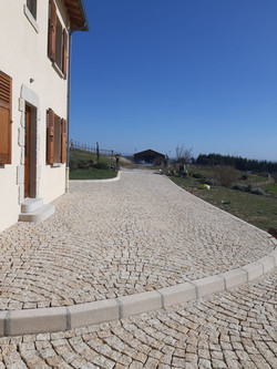 Pavage en granit jaune beige Imgranit pose en arc8