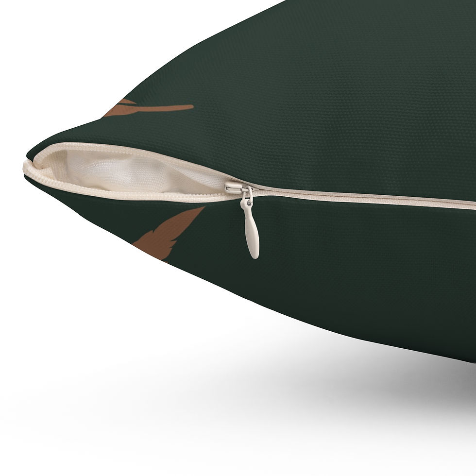 Thumbnail: Rustic Feather Accent Pillow | Square Pillow | 16" x 16" or 20" x 20"
