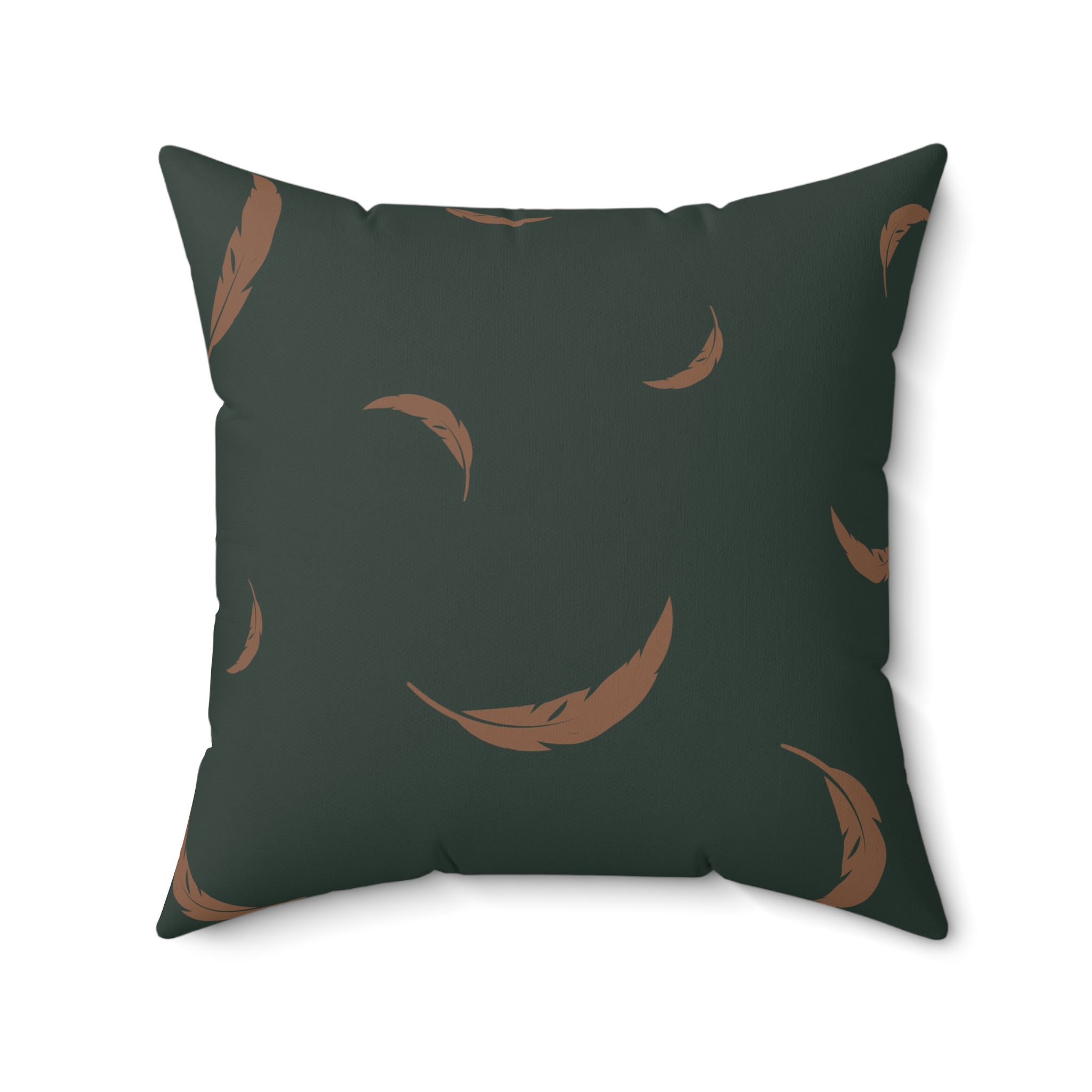 Rustic Feather Accent Pillow | Square Pillow | 16" x 16" or 20" x 20"