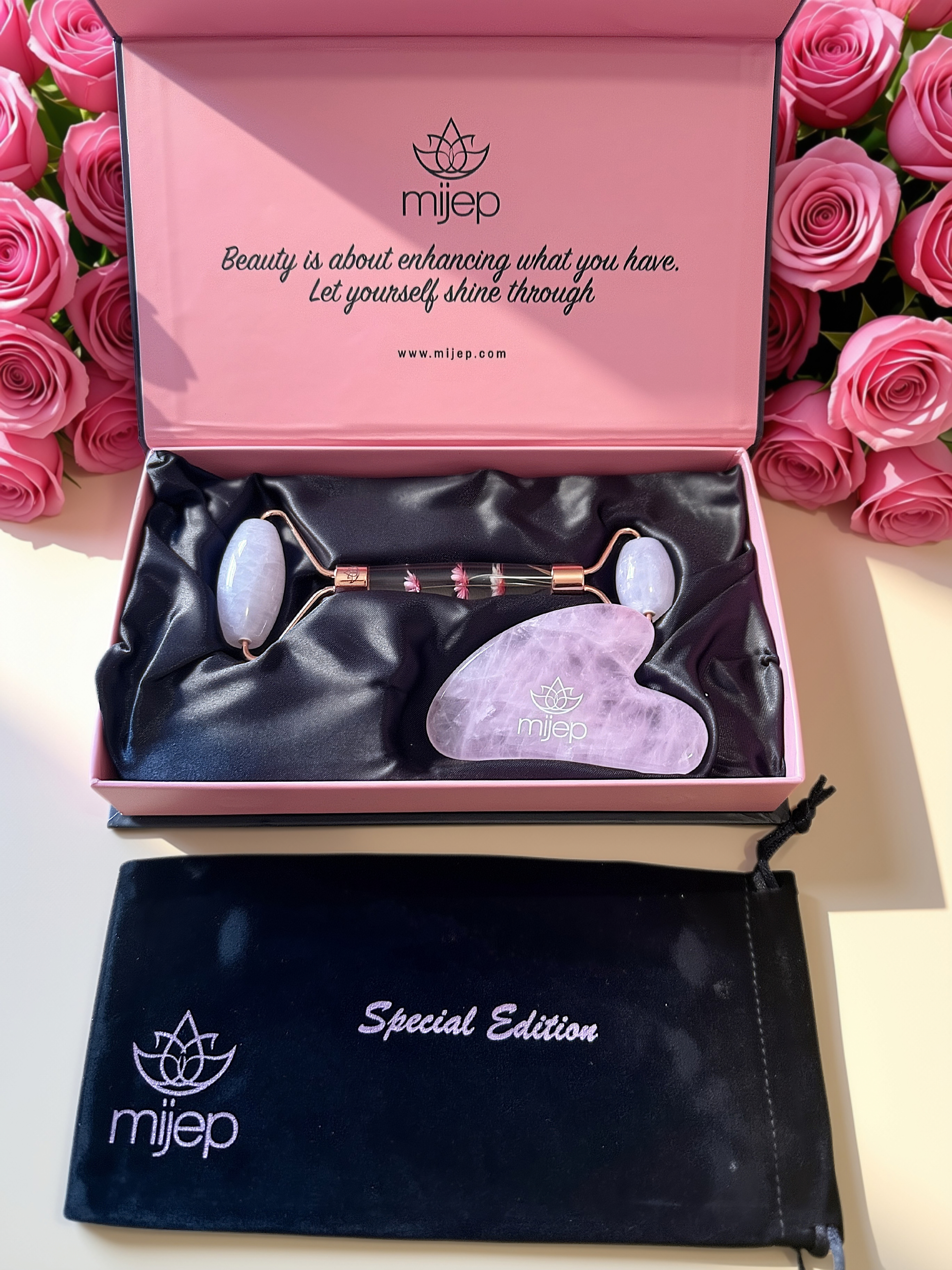Mijep Face Roller and Gua Sha Set