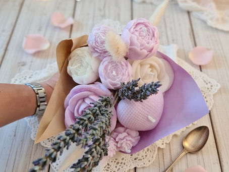 bouquet de bougies en cire de soja naturelle