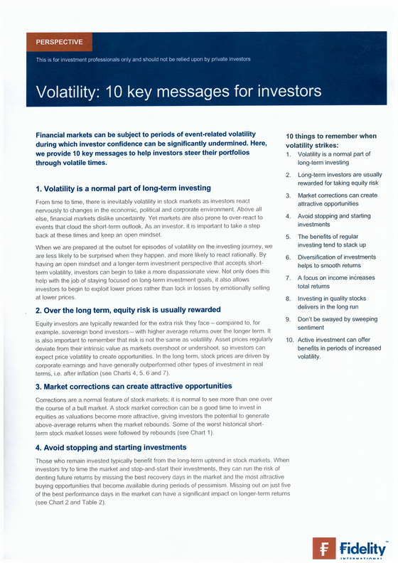 10 Key Volatility Messages for Investors
