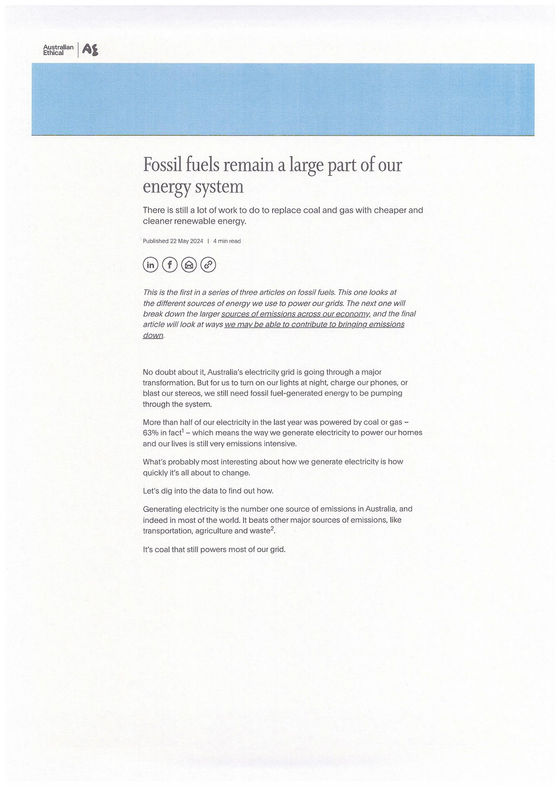 Fossil fuels will remain a large part of our Energy system...