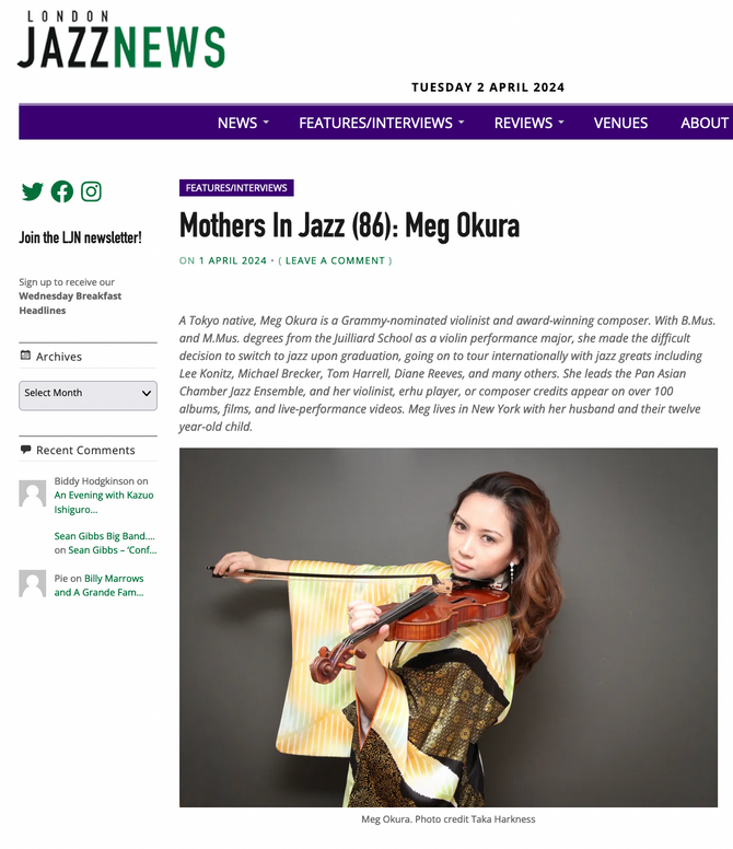 A New Candid Interview on London Jazz News