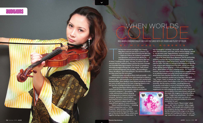 JAZZIZ Magazine Features Meg Okura on Its SUMMER 2018 Issue!