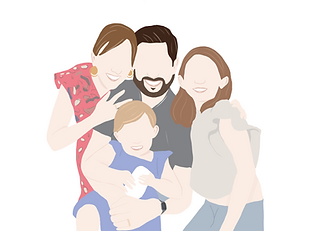 Illustration personnalisée famille