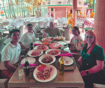 Whole BSN Team at the restaurant in Ambassador's hotel