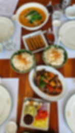 Kare-Kare Gulay, Spring-Rolls, Garlic Rice, Ensaladang Talong At Mangga, Kaldereta na Baka