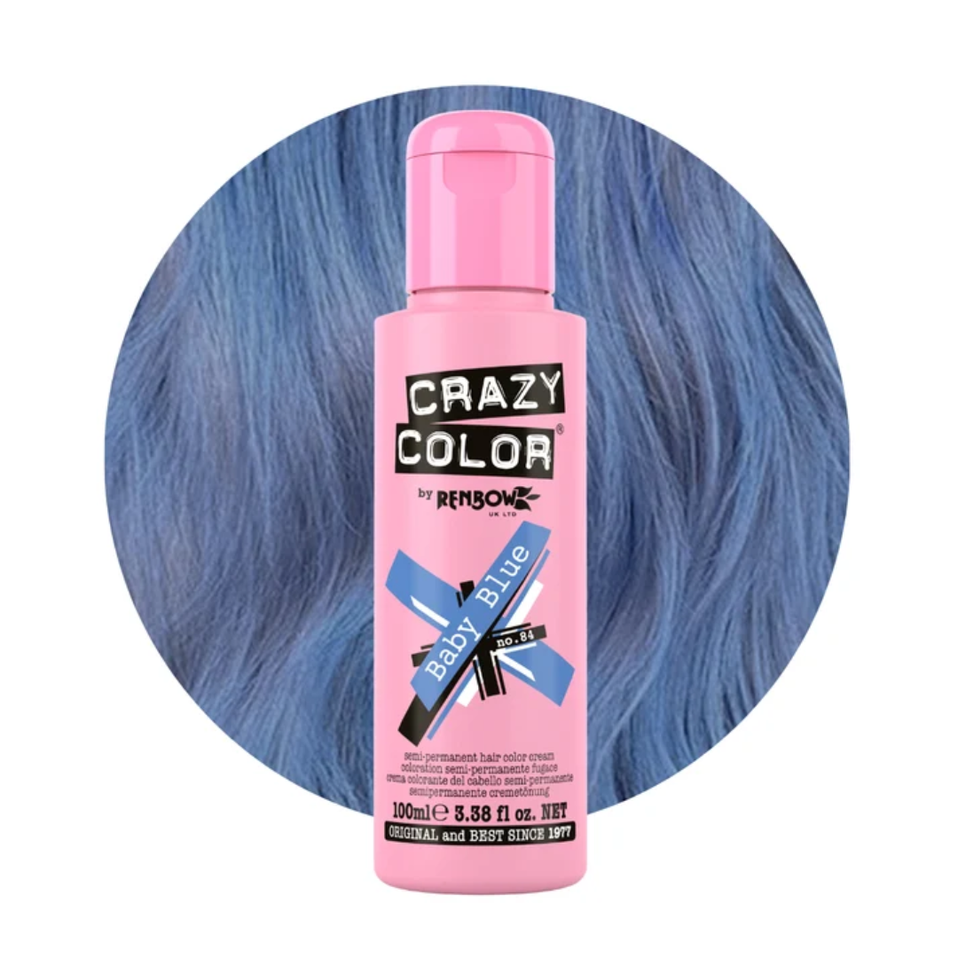 Crazy Color Baby Blue 100ml | Pasteļzila matu krāsa