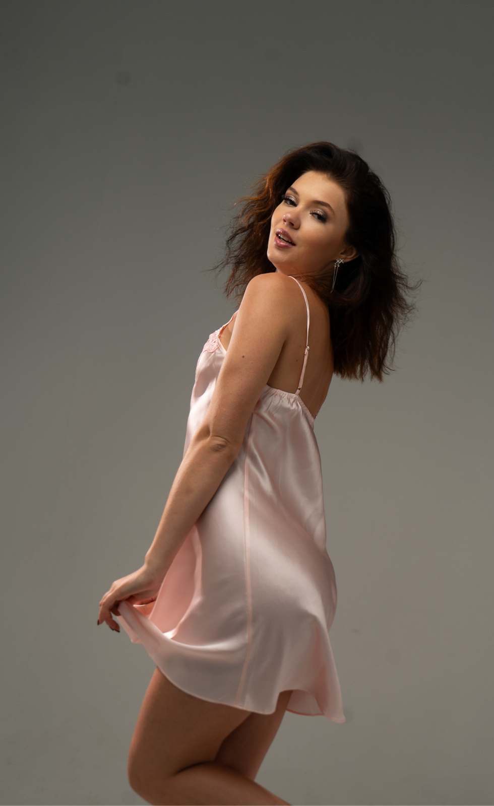 Sugar Baddie silk lingerie dress with lace detail, Rosemo silk lingerie Vancouver Canada